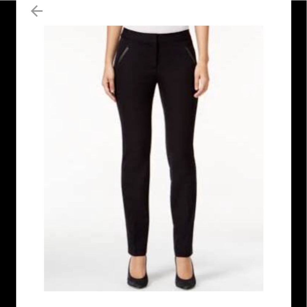 Alfani Faux-Leather Pocket Slim Fit Crop Pants